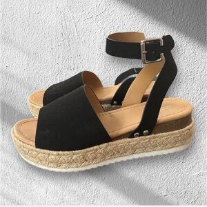 Black Strappy Platform Sandals